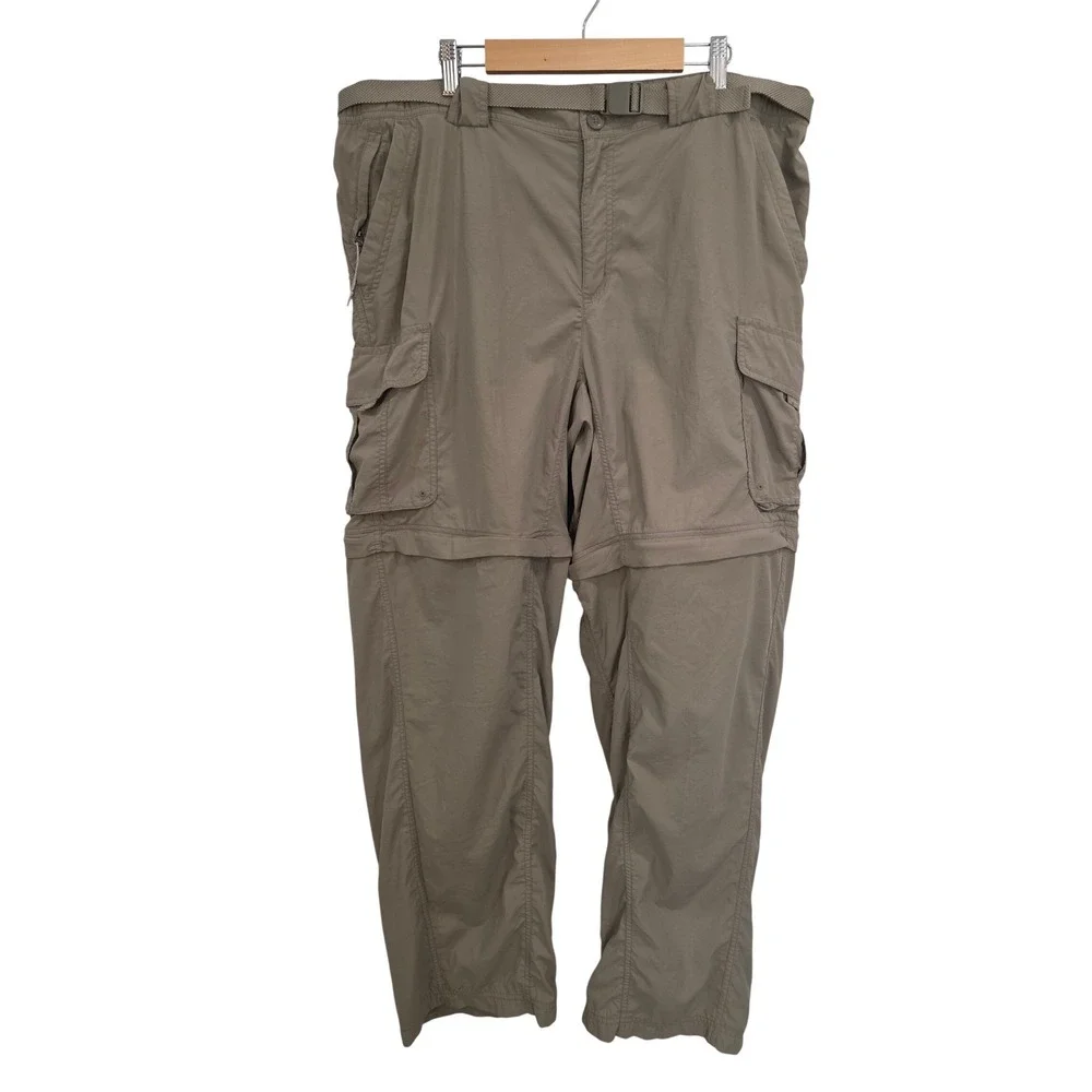 Columbia Mens Tan Convertible Cargo‎ Pants XL 38 Titanium Hiking Outdoor Fishing
