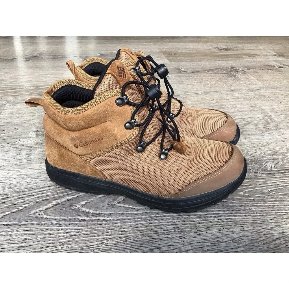 Columbia Kids Size 6 Youth Fairbanks Tan Mid Boots Shoes Waterproof BY7333-286
