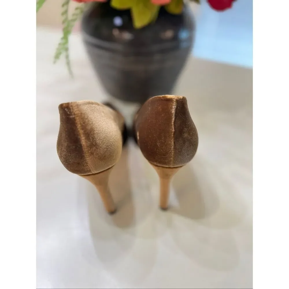 Antonio Melani Women's Suede Pointed Toe Stiletto Heel Slip-on Pumps Tan Size 7