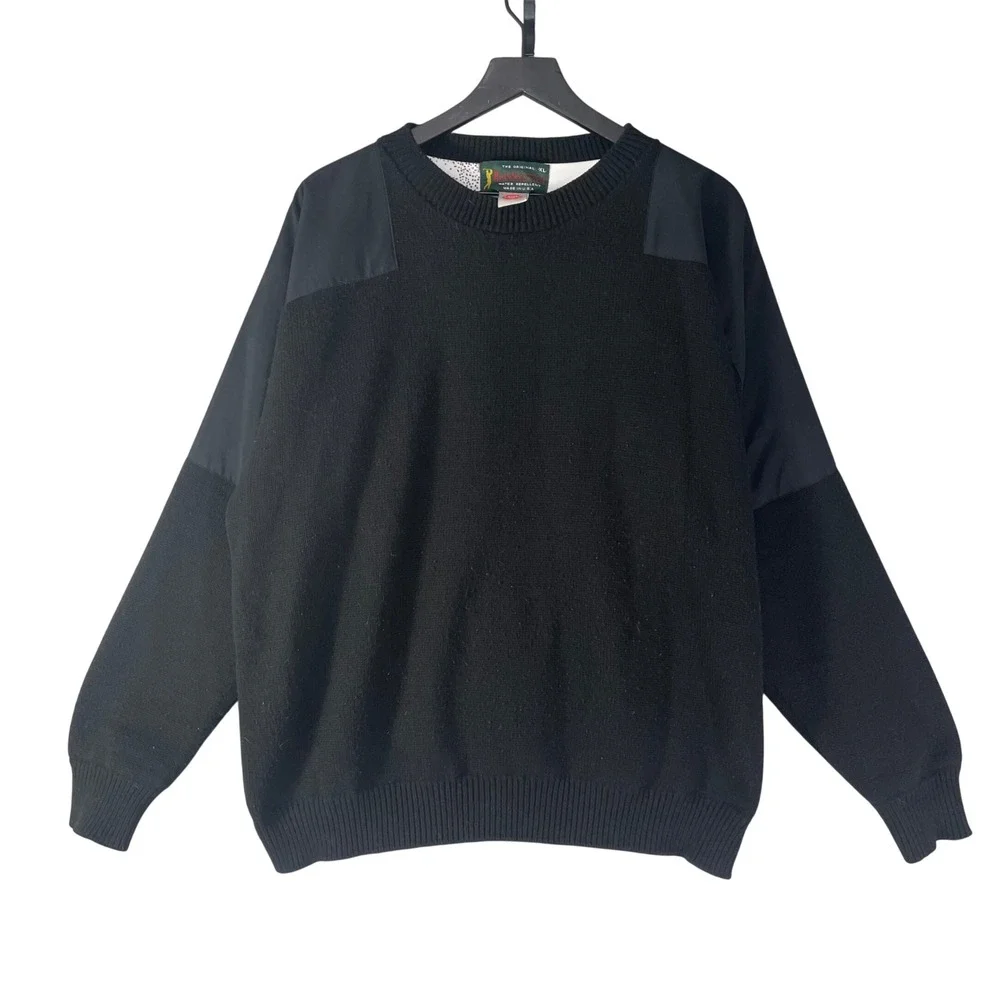 Vintage RainSwetter Mens XL Black Gore Windstopper Water Repellent Pullover USA‎