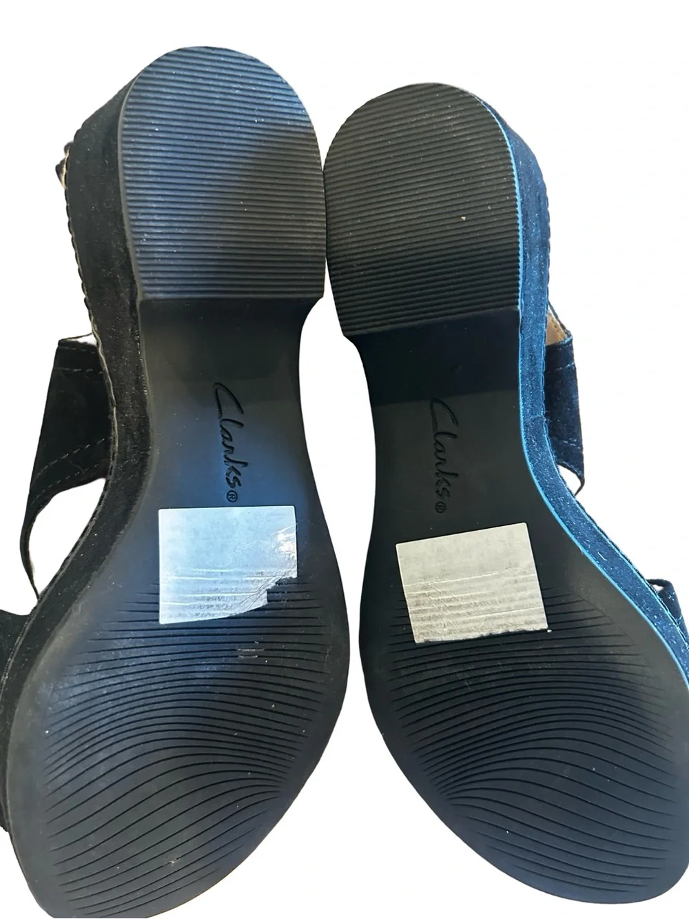 Giselle Cove By Clarks Black Suede Crisscross Slingback Platform Sandals 8 W