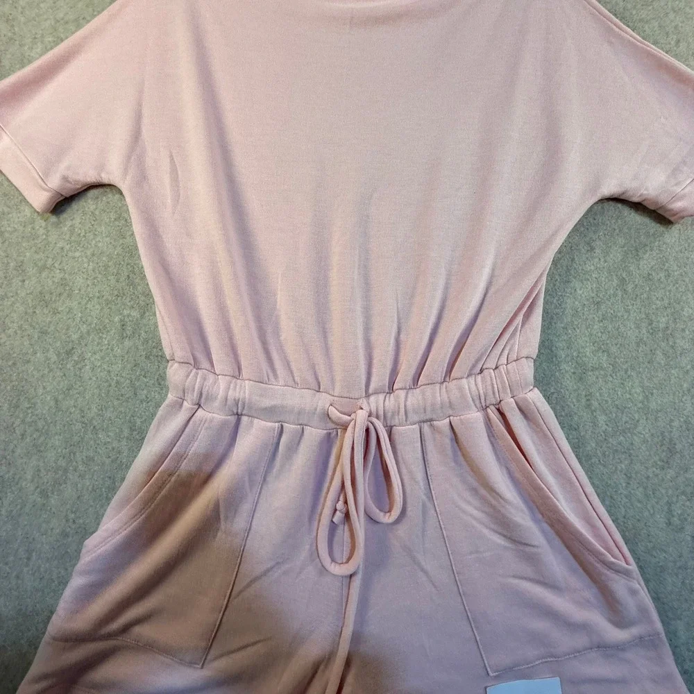 Pink Lily‎ Womens Short Sleeve Boat Neck Lounge Romper Pink Small T0628