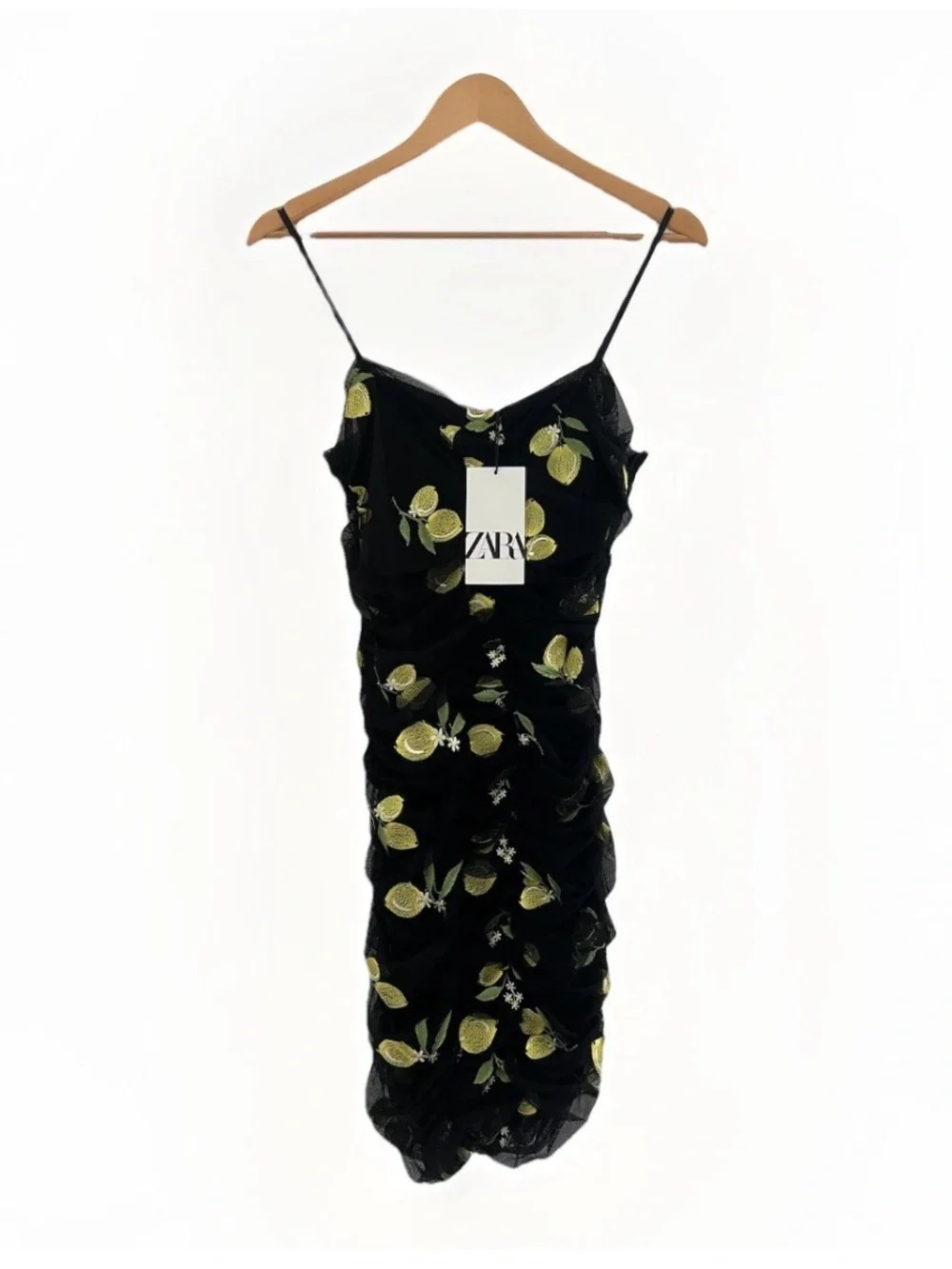 Zara black embroidered draped