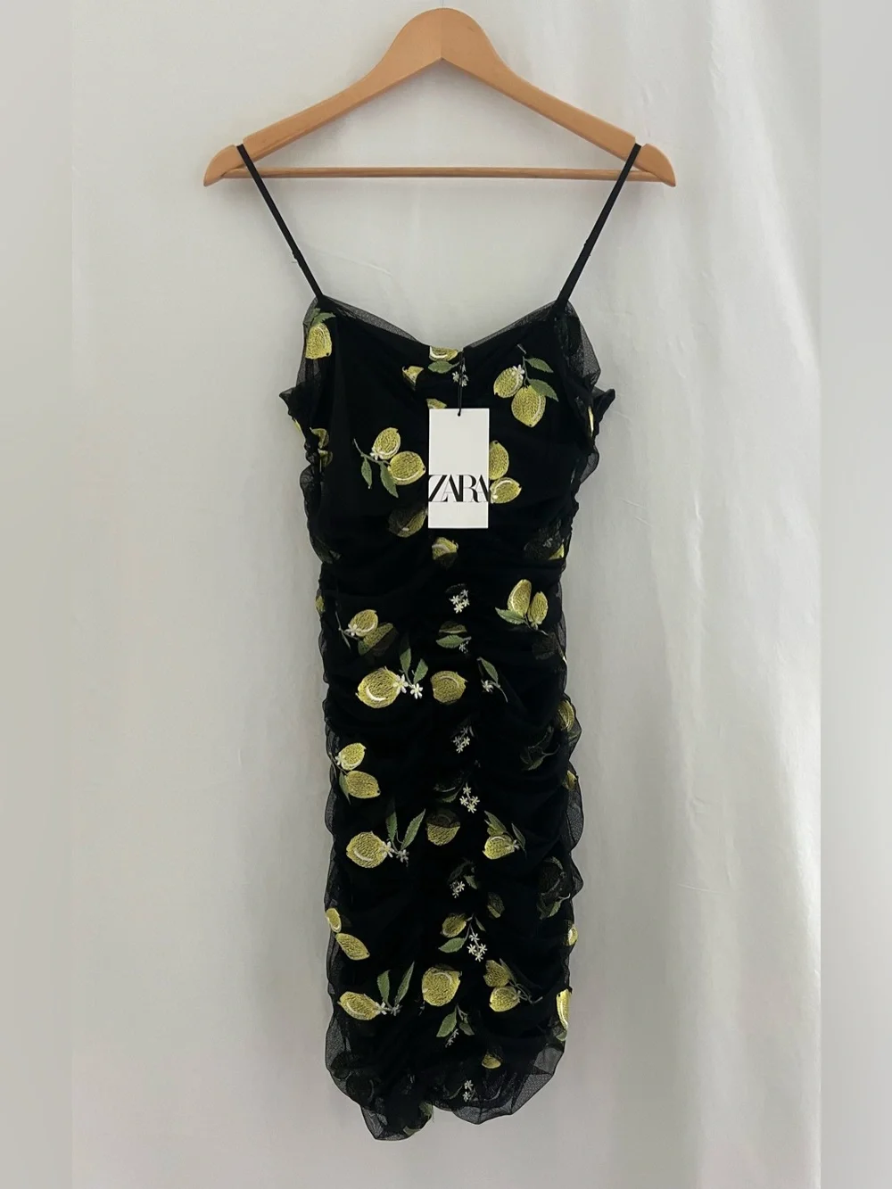 Zara draped black tulle