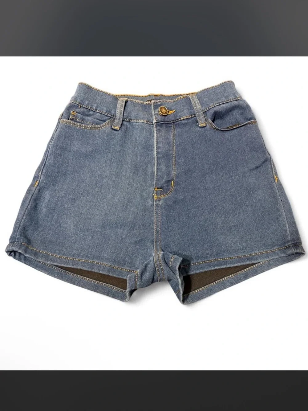 Fashion Nova Jean Shorts Denim High Rise Stretch Sz 3 Medium Wash