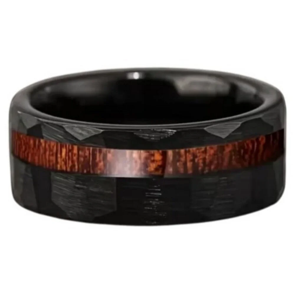 Moon Collection hammered tungsten
