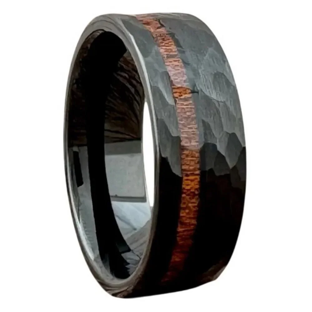 Moon Collection hammered tungsten