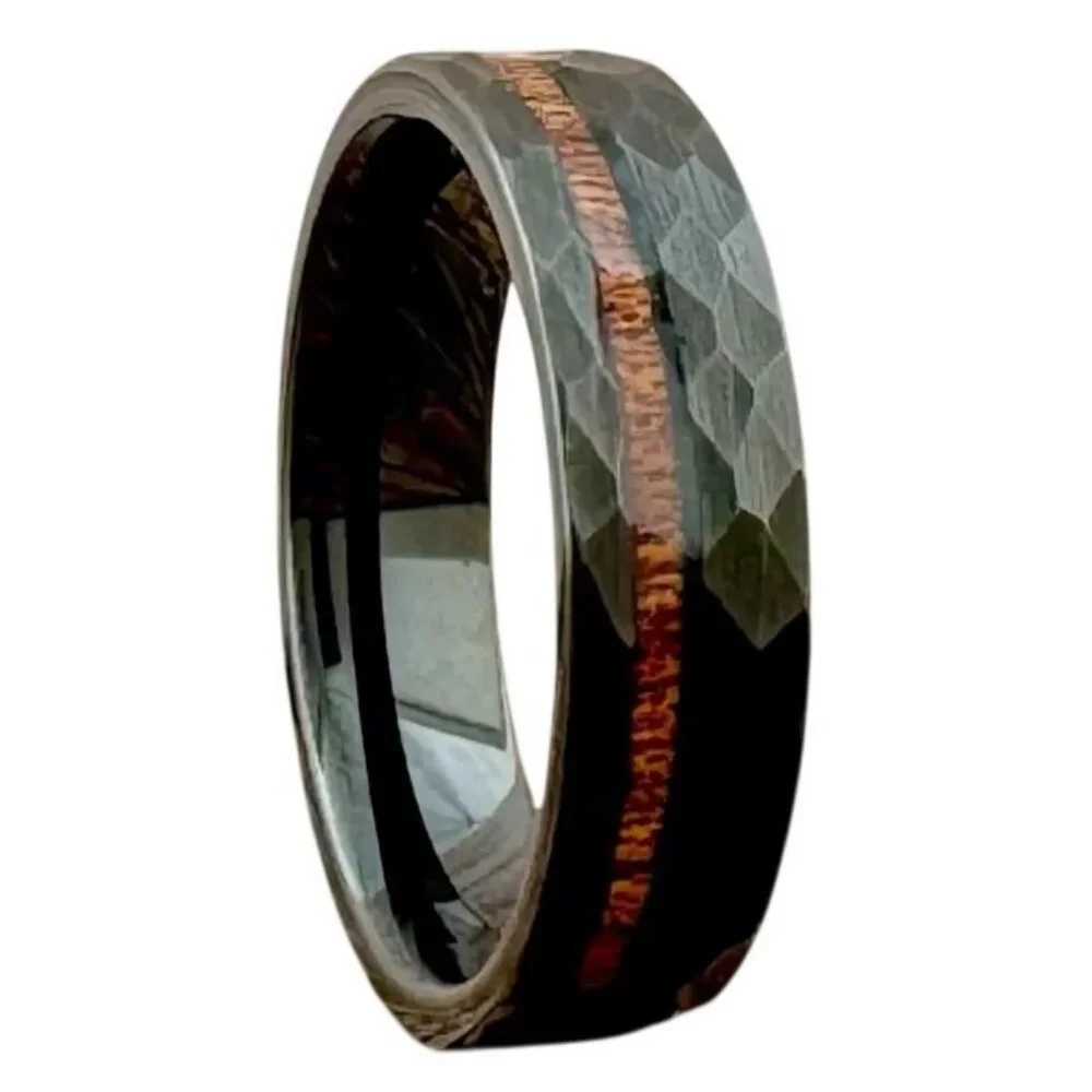 Moon Collection hammered tungsten