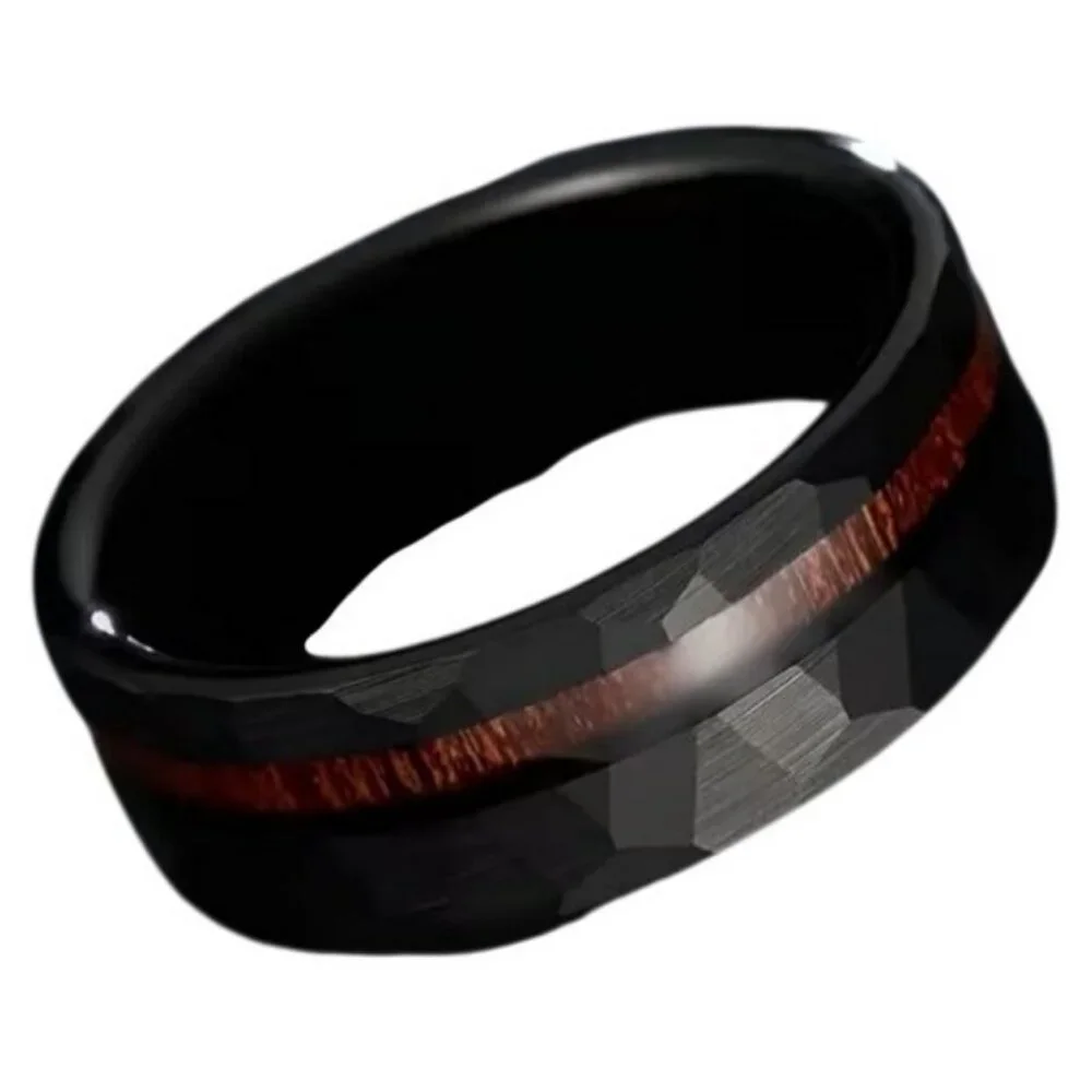 Moon Collection hammered tungsten