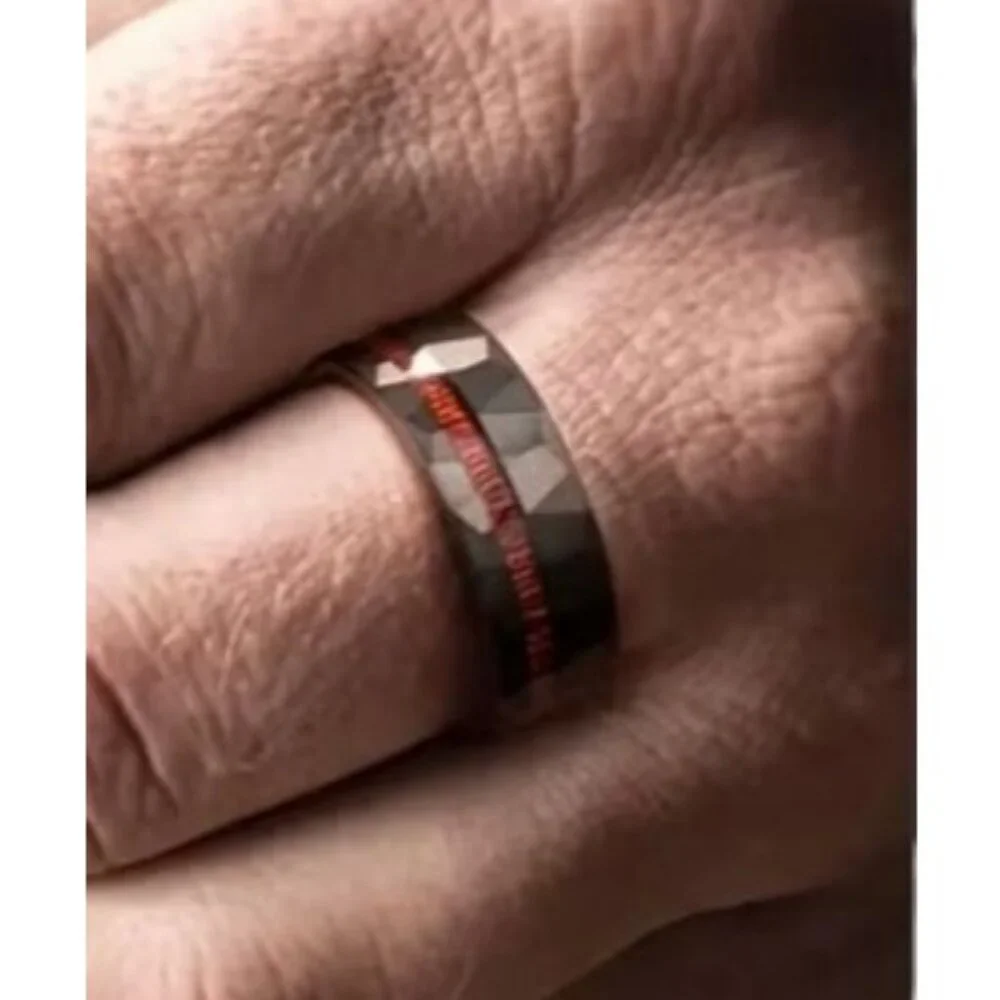 Moon Collection hammered tungsten