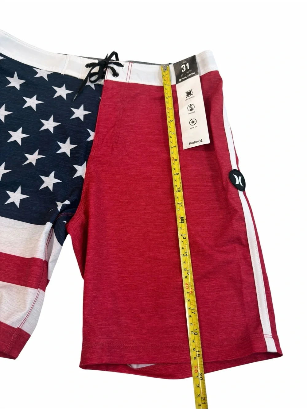 Hurley Phantom Patriot American Flag Pattern Board Shorts Men’s Size 31