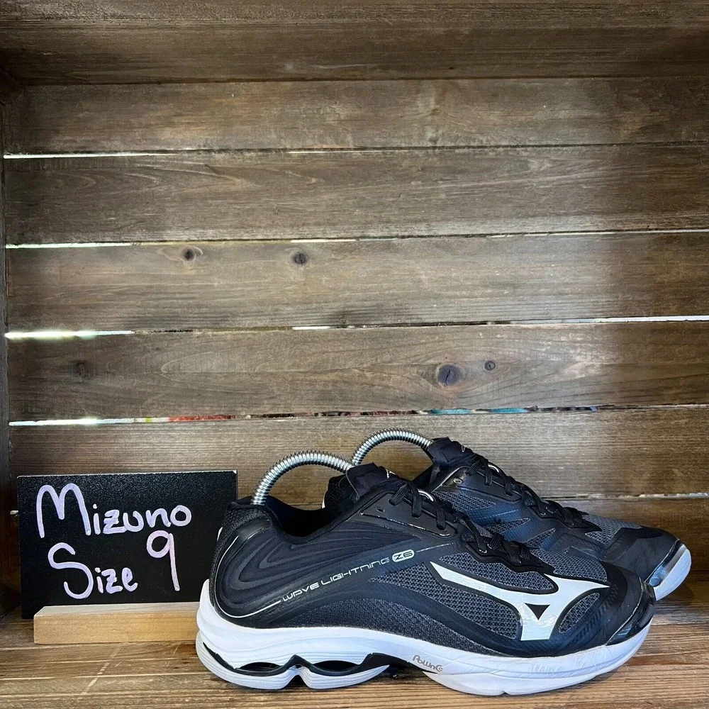 Womens Mizuno‎ Wave Lightning Z6 Black Athletic Volleyball Shoes Sneakers Size 9