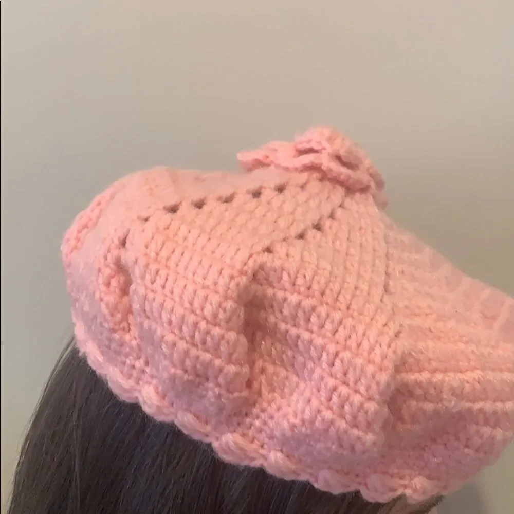 Handmade pink flower hat