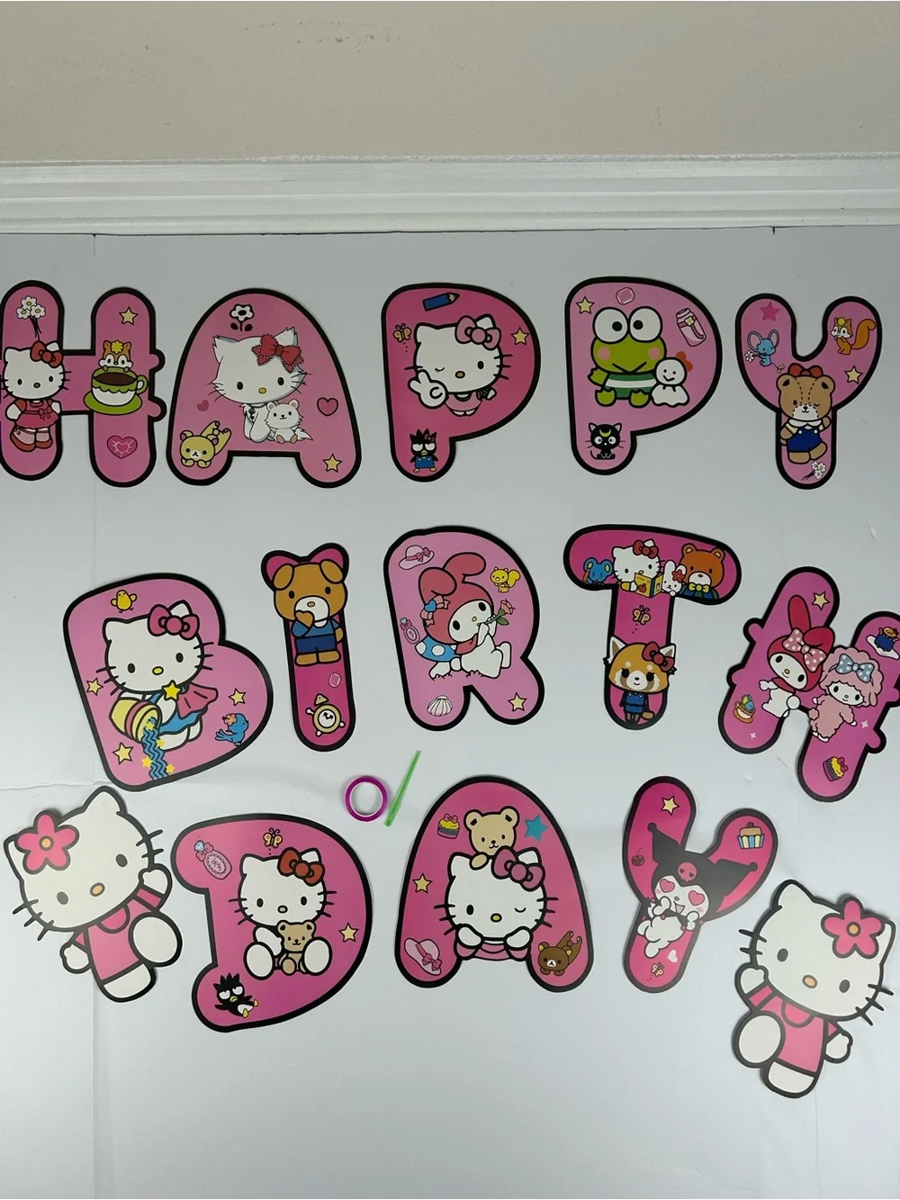 FINAL SALE! Hello Kitty Happy Birthday Banner Pink Party Decoration NEW