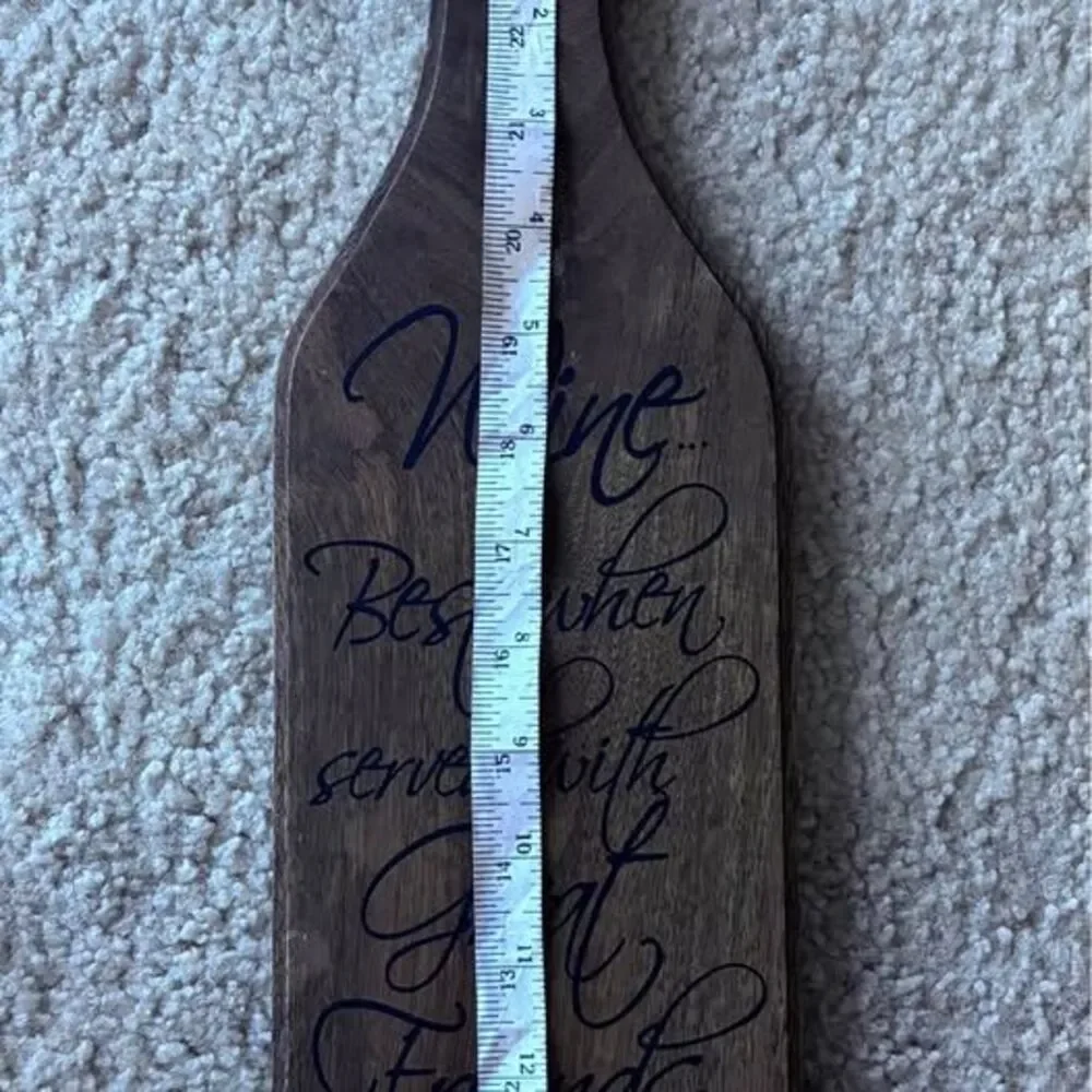 Wooden wine bottle cheese/charcuterie serving board