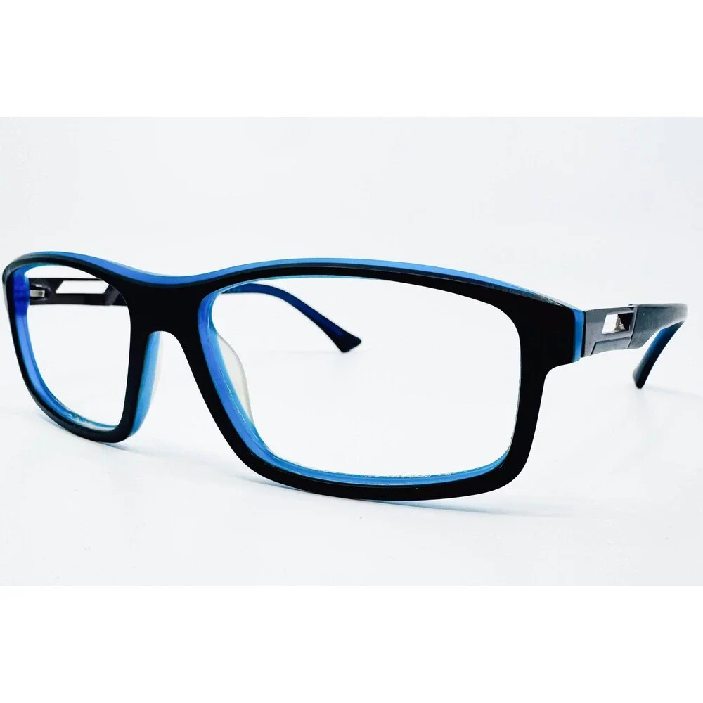 Shaquille O'Neal Eyeglass Frames Mens Black Blue Rectangular 55-18-145