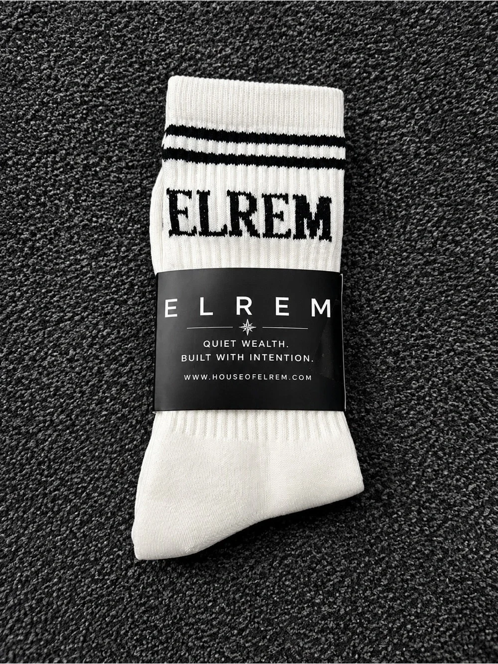 ELREM Quiet Luxury Bone White Crew Socks