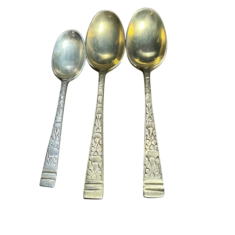 Vintage EPNS A1 Silver Plated Spoons‎ Set 3 Spoons Decorative