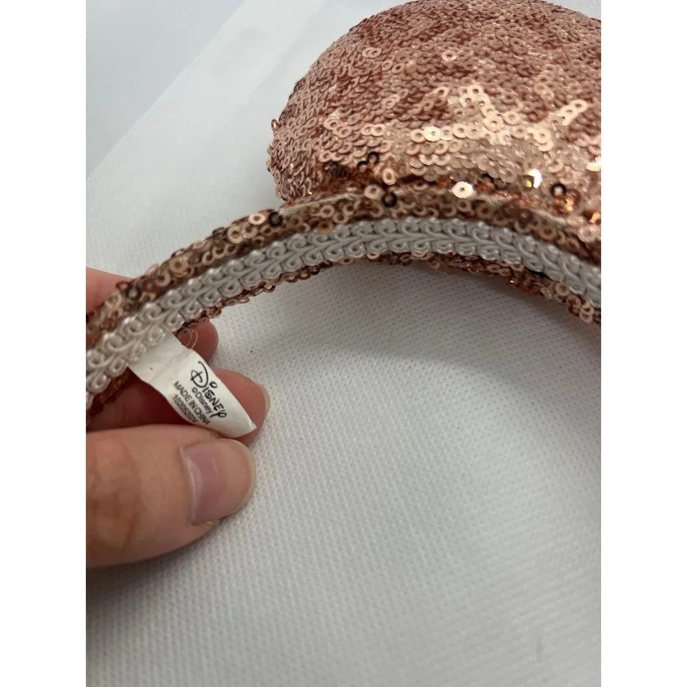 Disney Rose Gold Sequin Minnie Mouse‎ Ears Headband Adult Girls Women