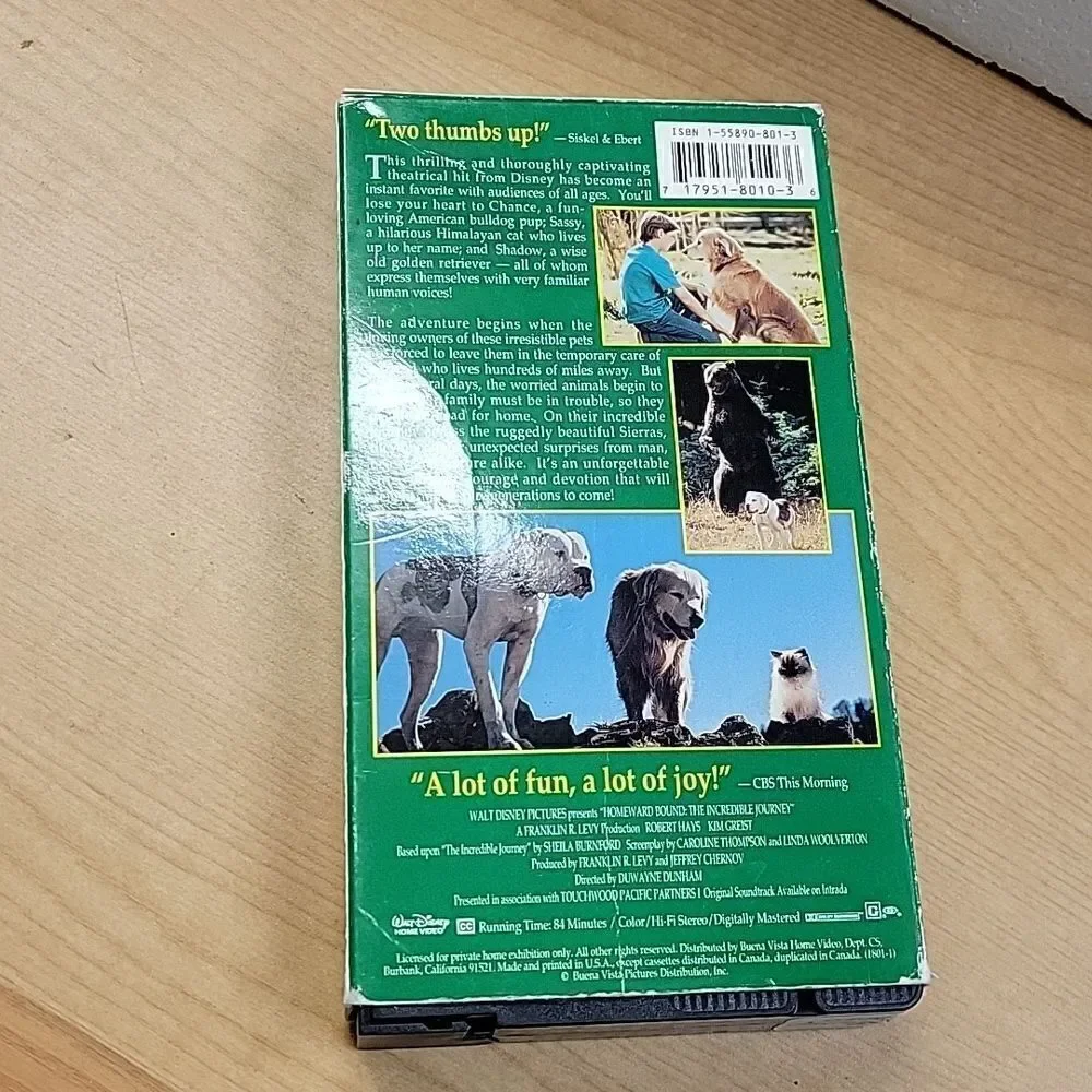 ‎Homeward Bound and Homward Bound II vhs movies