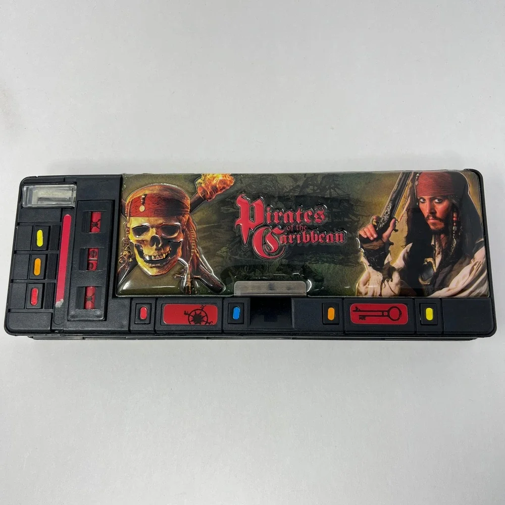 Disney Pirates of the Caribbean Pencil Case 10 Inch Black Jack Sparrow Skull
