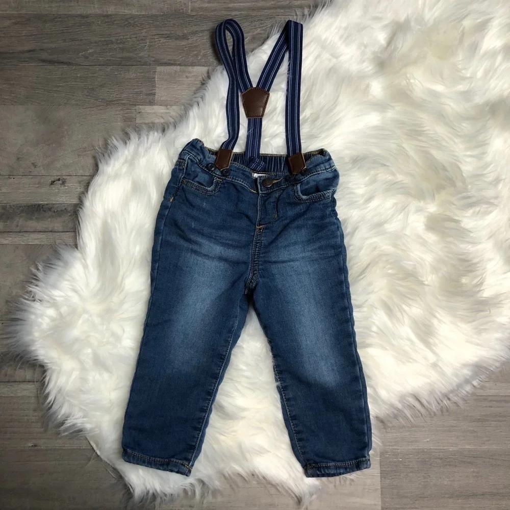 Oshkosh b’gosh Derby Wash Suspender Jeans 18M