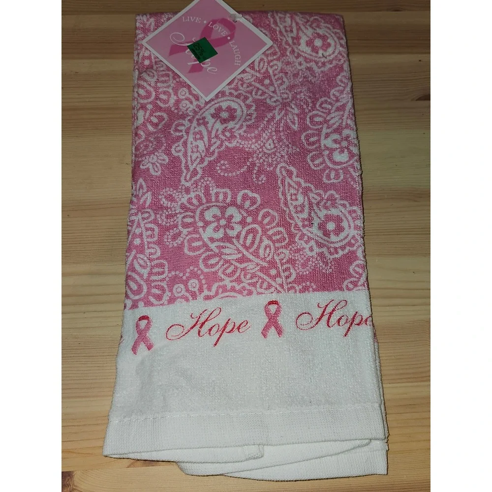 NWT Kay Dee Designs Pink Hope Paisley Breast Cancer Awareness Kitchen Hand Towel