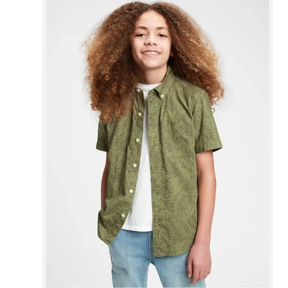 GAP Kids Medium 8 Poplin Printed Shirt