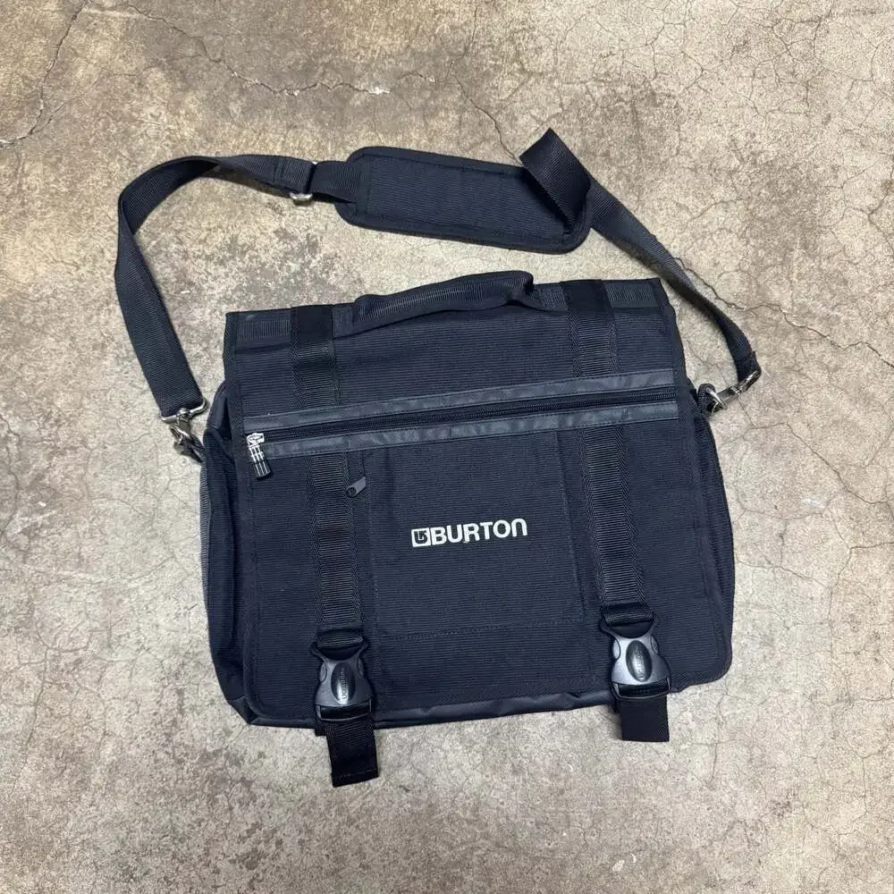 Burton Black Multi-Compartment Messenger Bag with Removable Pouch