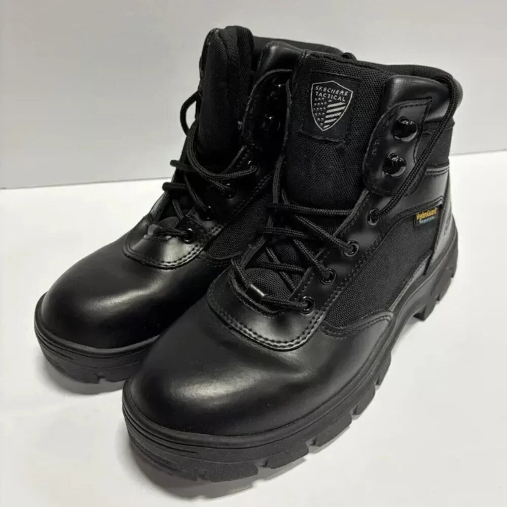 Skechers Men’s Wascana, Black Waterproof Lace-Up Boots, Size 7.5 M