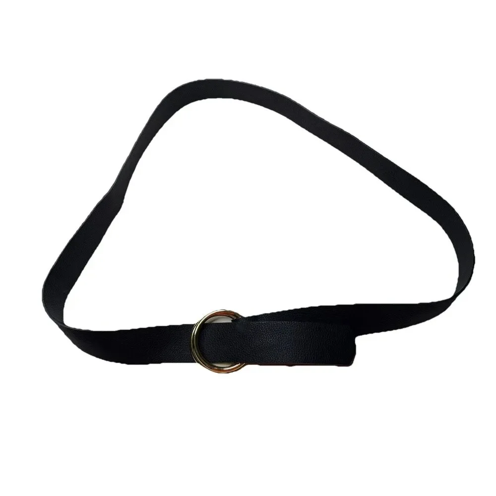 B-Low the Belt Camille Black Vegan Leather Wide Belt Size Large / XL womens