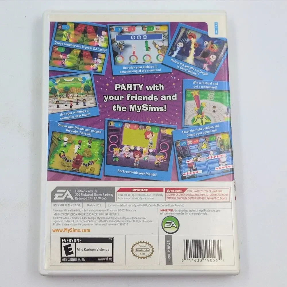 MySims Party Nintendo Wii Video Game Multiplayer Mini-Games Wi-Fi Tested