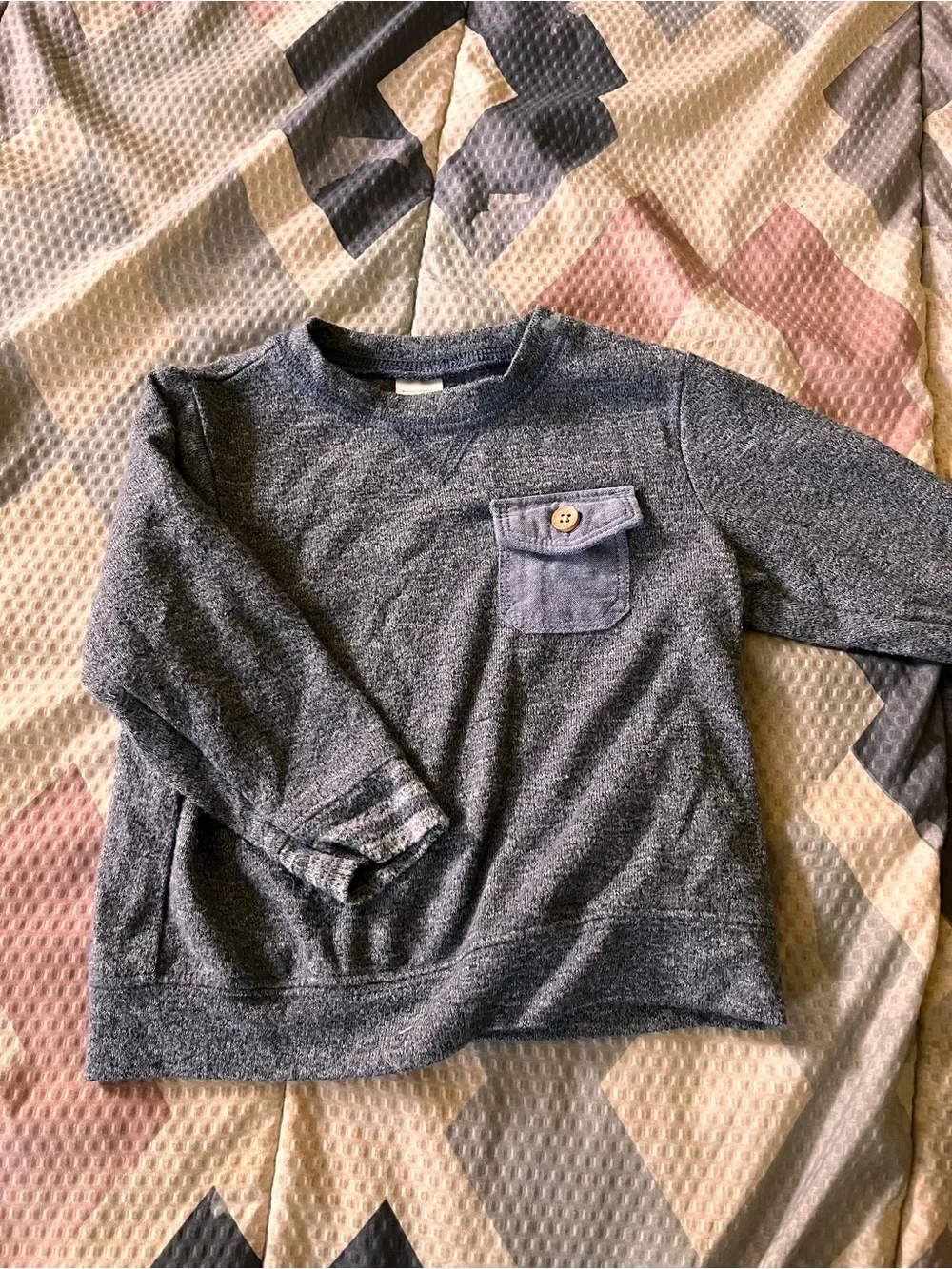 OshKosh B'gosh Heather Navy Long-Sleeve Sweatshirt with Pocket