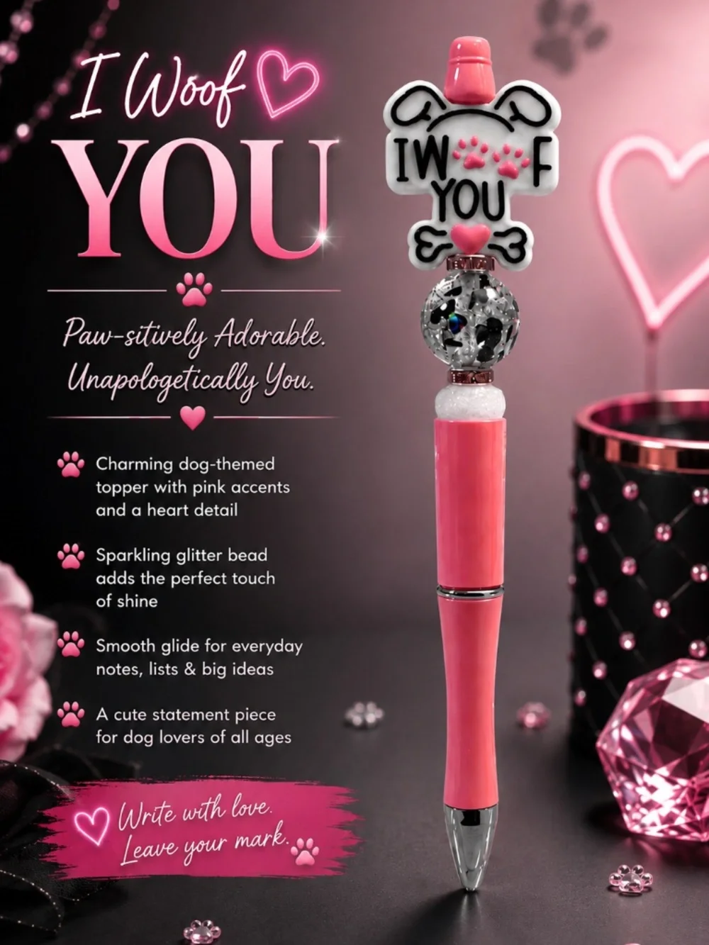 Paw Prints & Hearts Pen