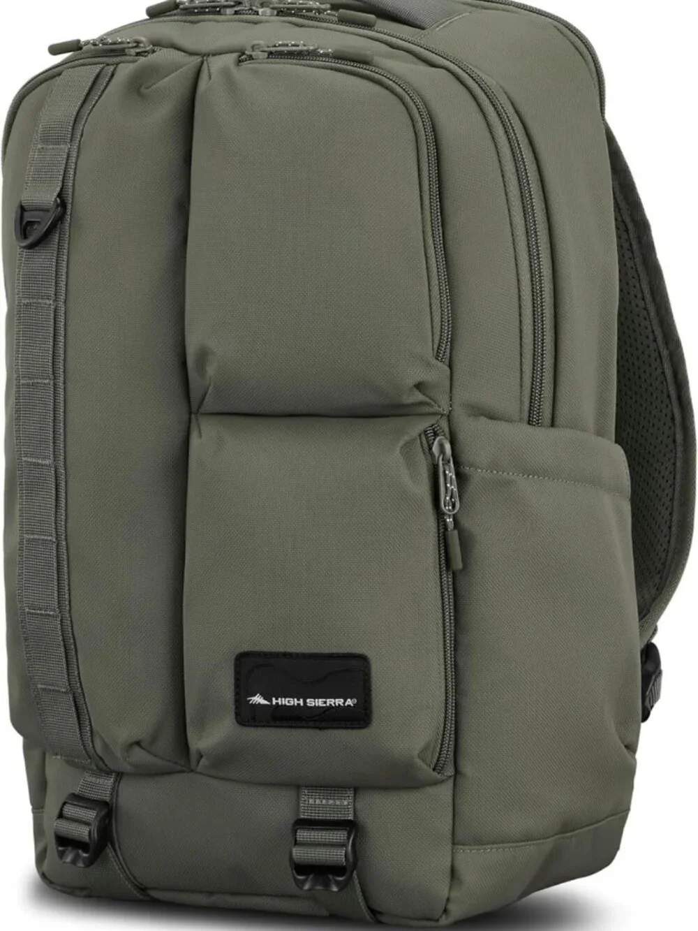 Stylish Olive Green Backpack with Multiple Pockets for Travel & School Use