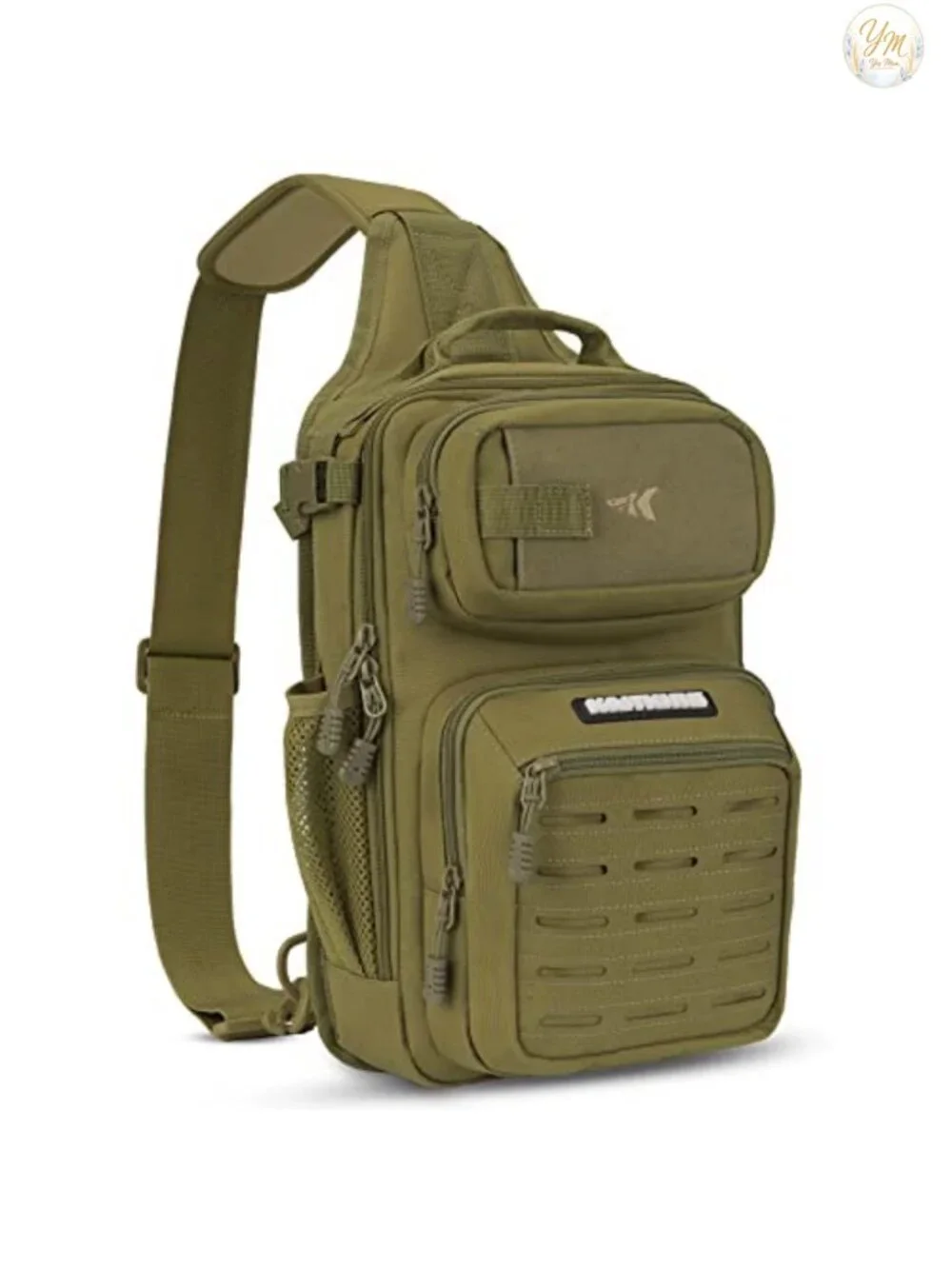Tactical Fishing Sling Backpack with Rod Holder, Molle System, Water-Resistant