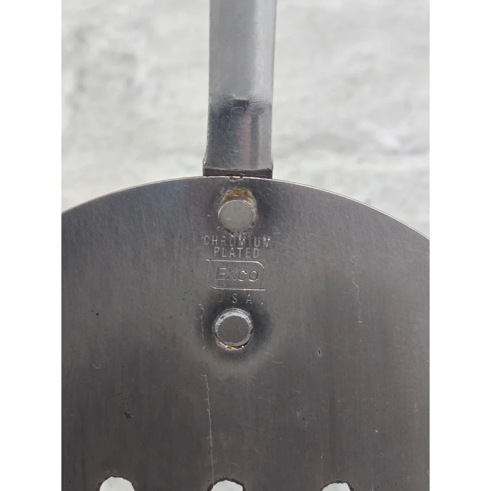 Vtg Ecko Spatula Turner Keyhole Slot‎ Utensil Black Handle  Made in USA
