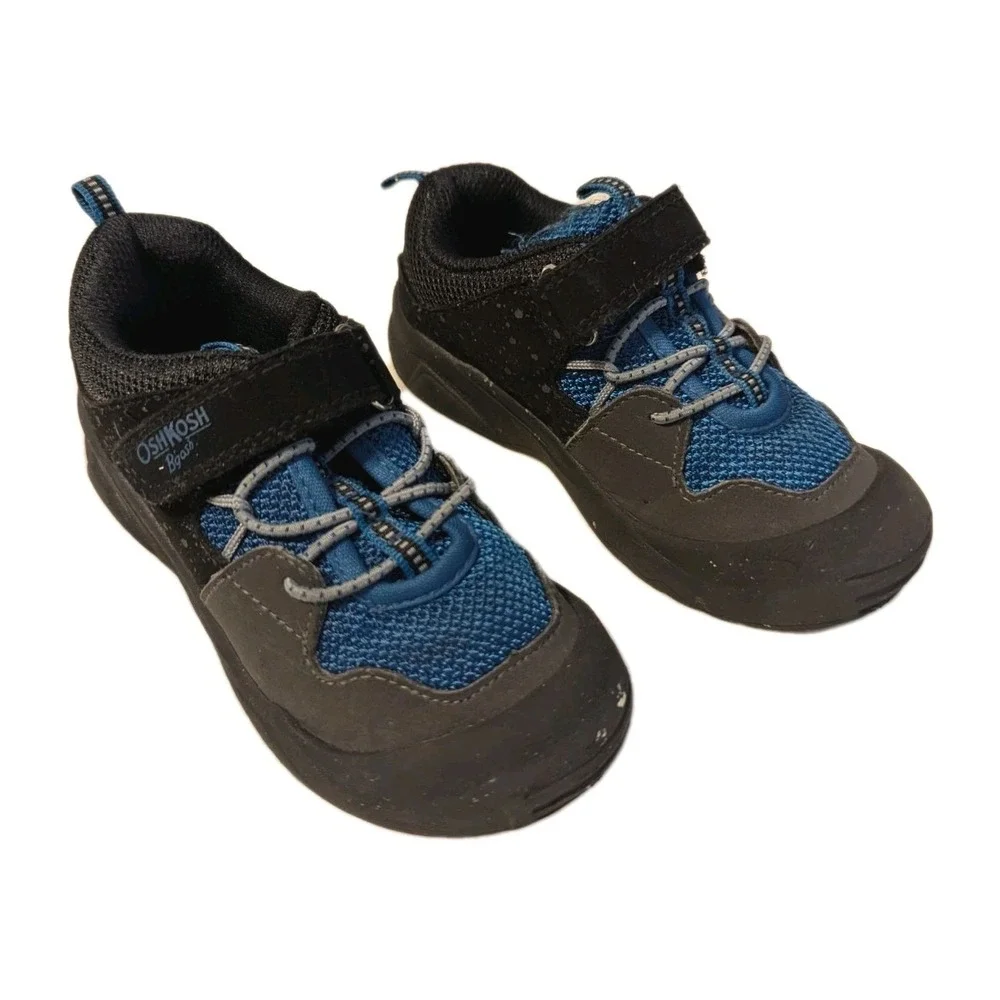 OshKosh‎ B'gosh Boy's Kamun Bump Toe Sneaker Shoes Toddler Black Blue Size 9M