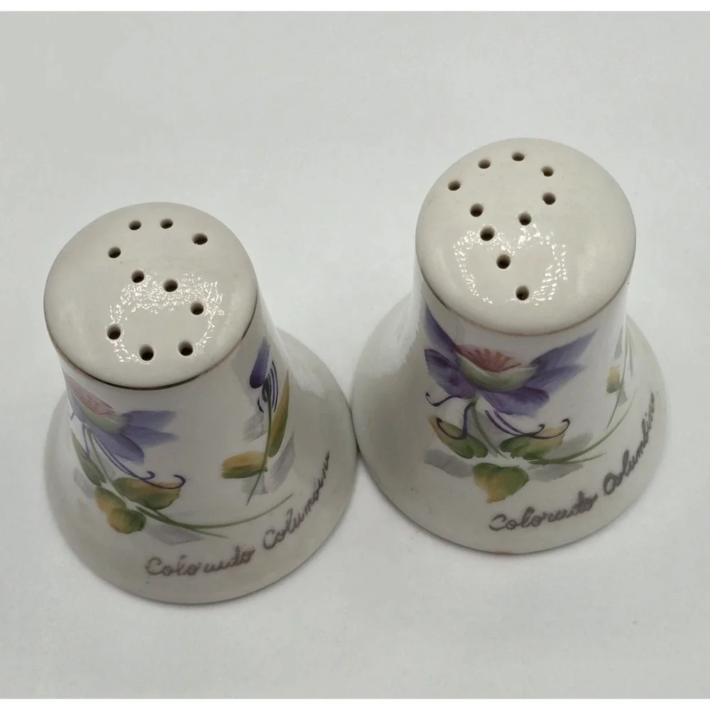 Vintage Colorado Columbine Floral Salt & Pepper Shakers‎ Flower