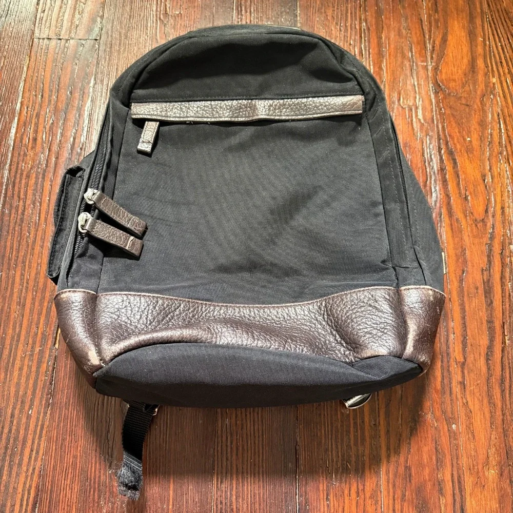 Kenneth‎ Cole Backpack Black with Brown Leather Classic Design