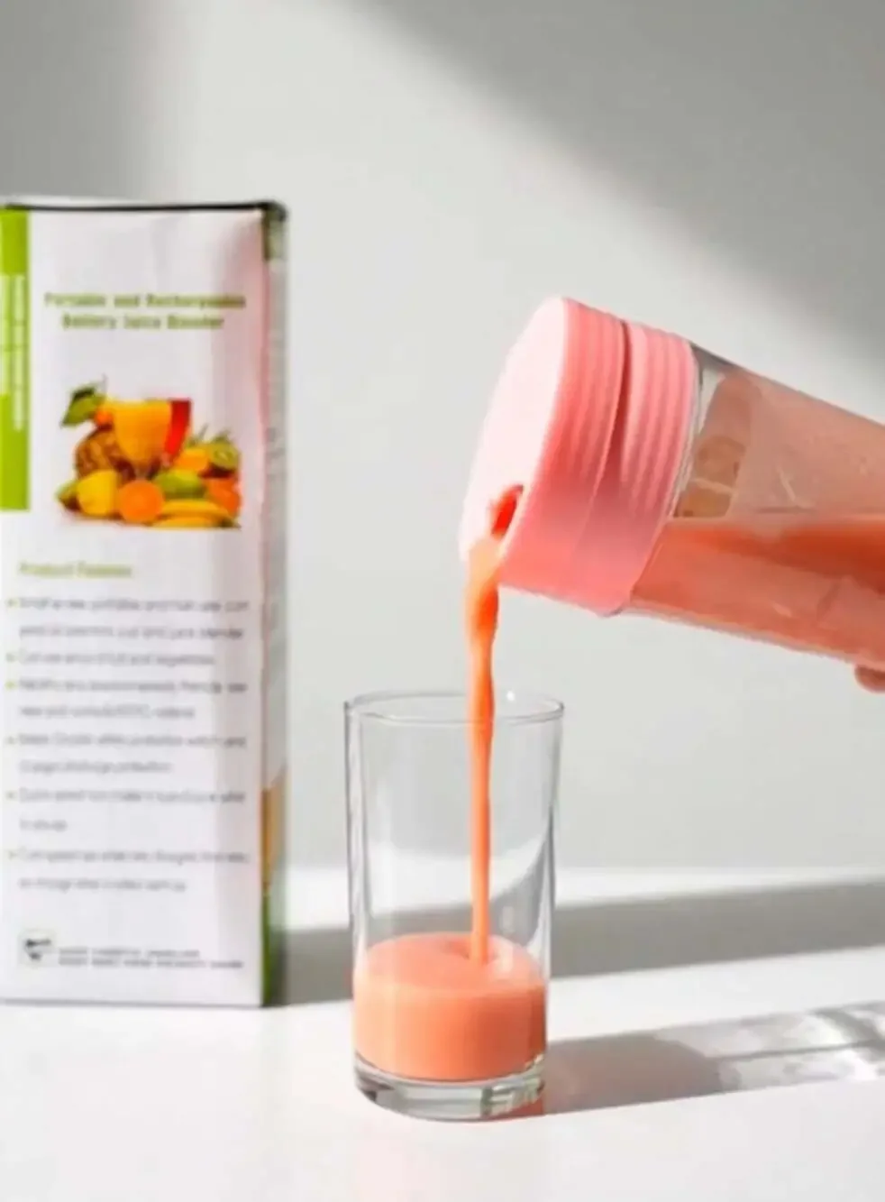 Portable and Rechargeable Battery Juice Blender 380ml Model HM-03