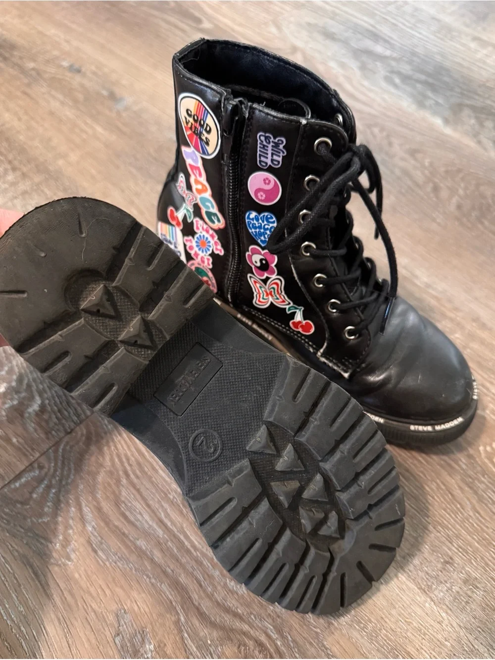 Steve Madden rubber combat sticker