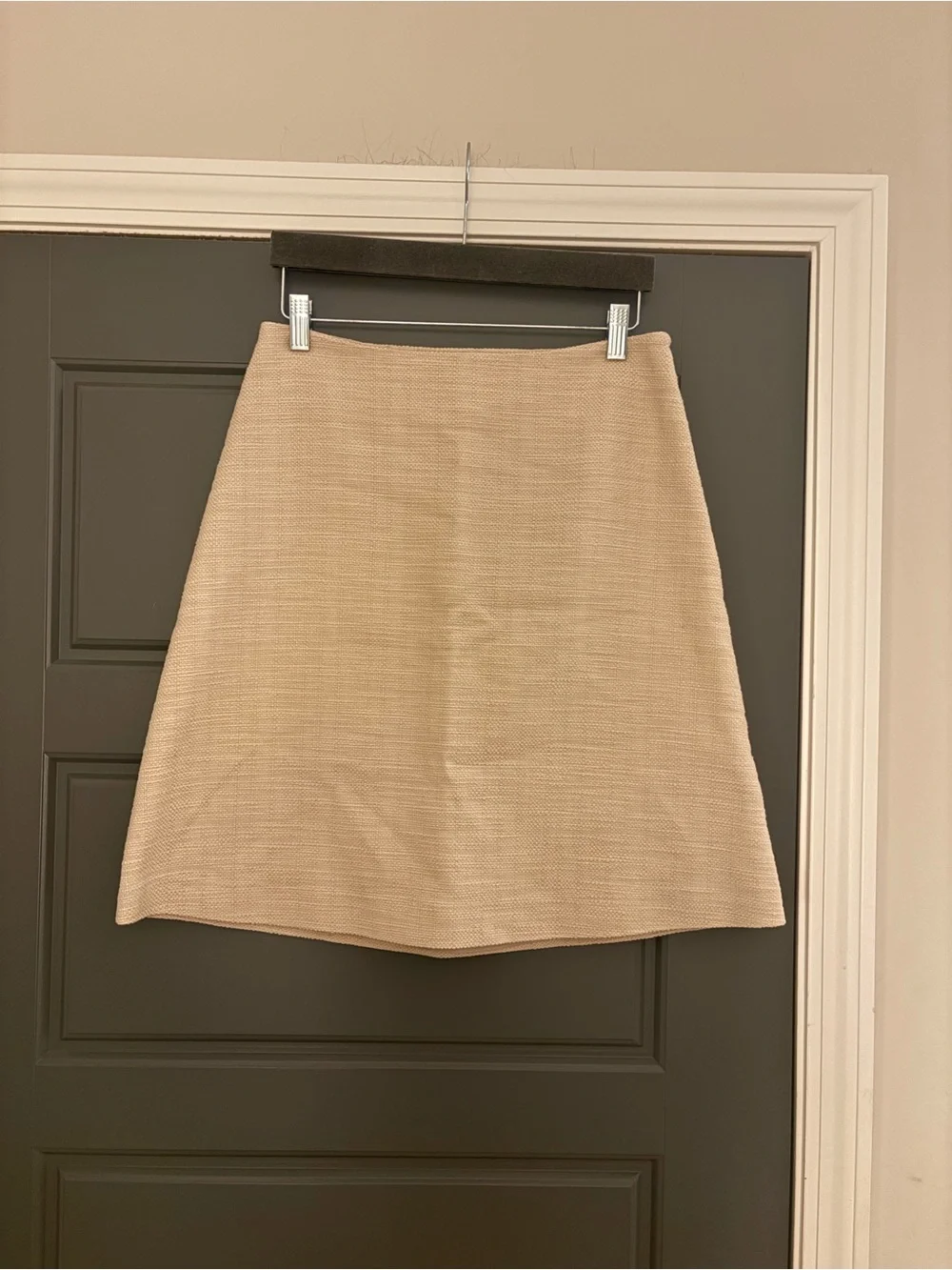 Tory Burch Beige Textured A-Line Skirt Silk Lined Size 2