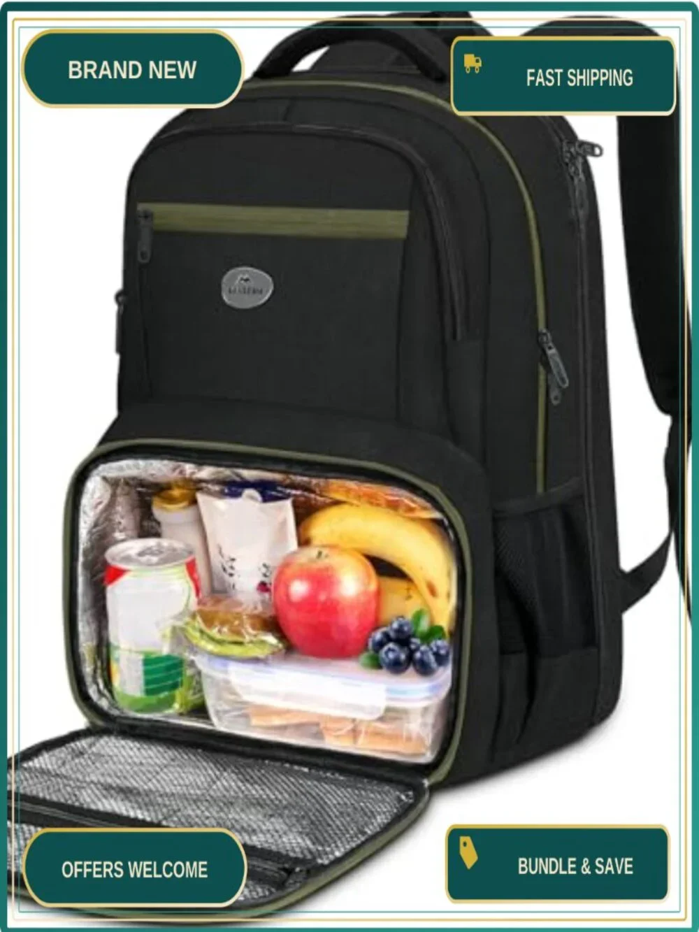 Work Laptop Backpack with Insulated Cooler Pocket, 17