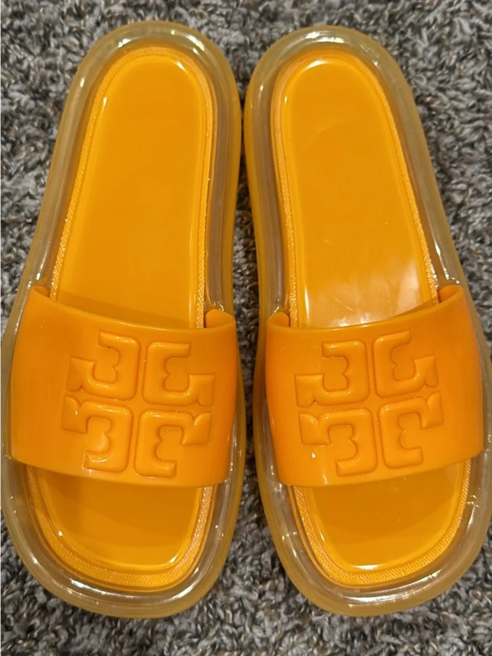Tory Burch Orange Jelly Slide Sandals