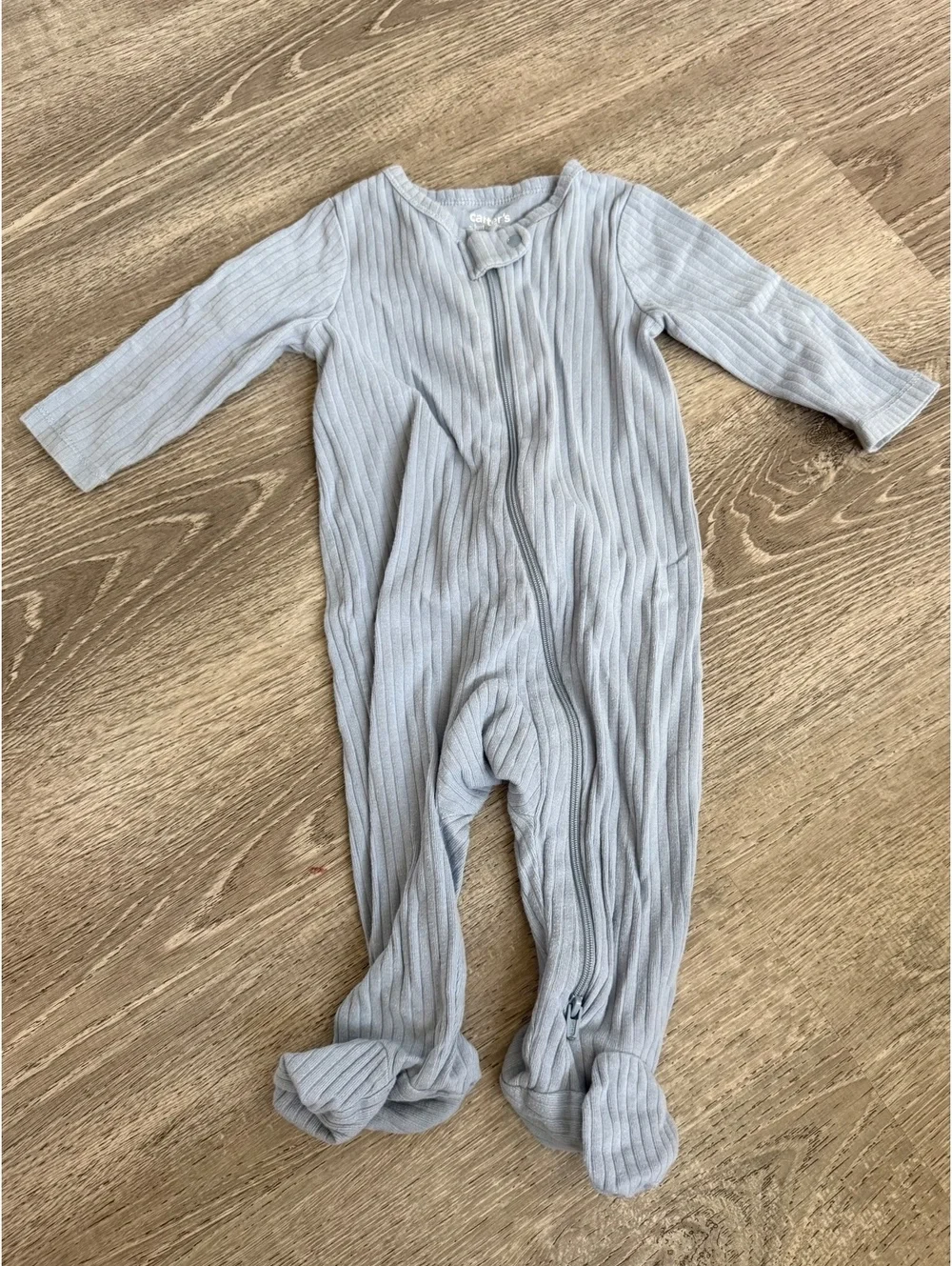 Carter's Baby Ribbed Footed Sleeper Pajamas 6 Months Light Blue