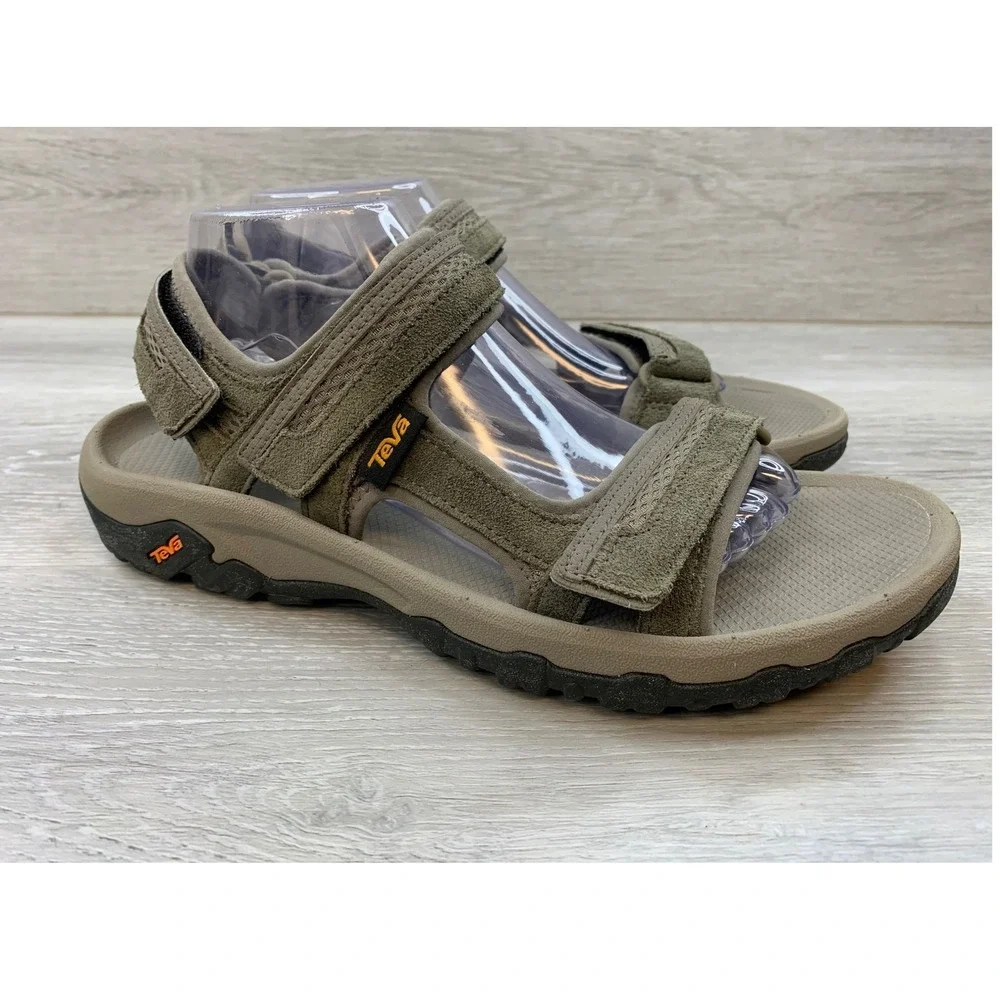 Teva Hudson Men's Sandals Bungee Cord Brown Suede Sport Hiking 9 Trail Shoes