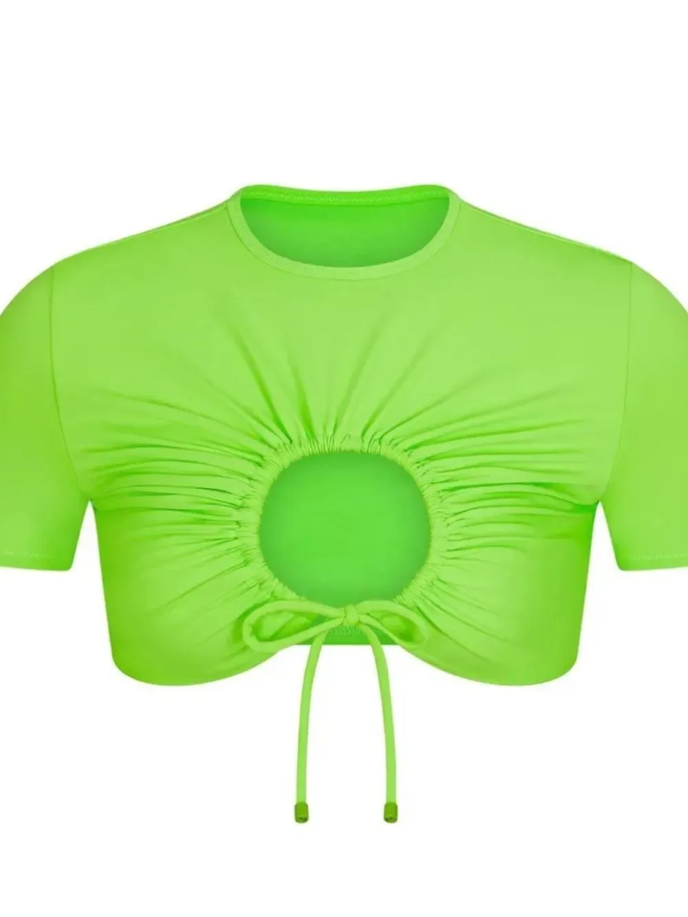 NWT SKIMS Neon‎ Green Swim Ruched T Shirt Top