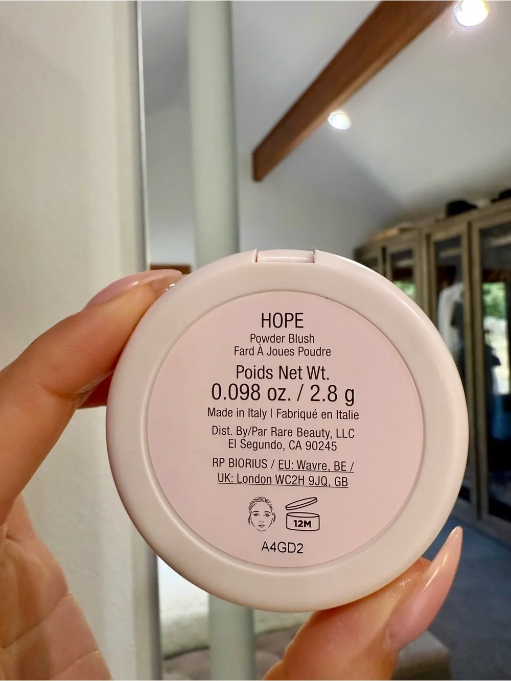 Rare Beauty compact setting