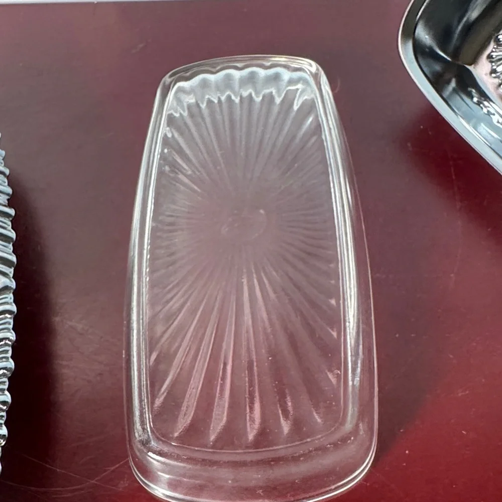 Vintage Irvinware Stainless Steel Butter Dish W/Glass Liner 1/4 Lb *Made In USA*